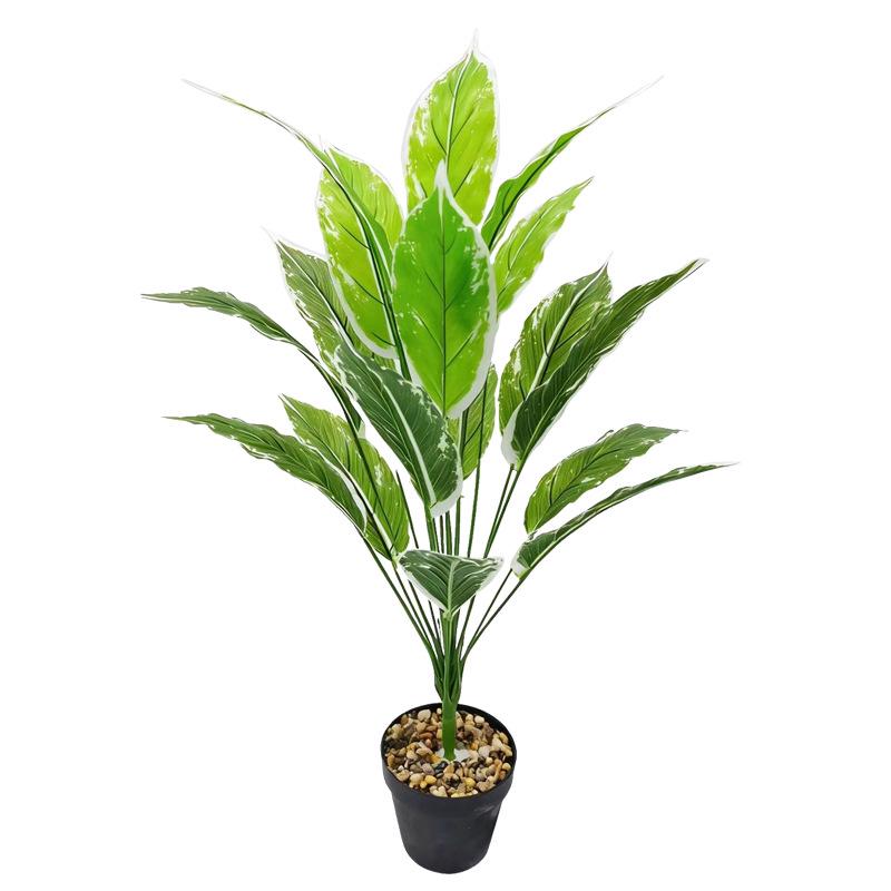 18-Head Monstera Deliciosa and Aglaonema Faux Plant Bonsai for Home Landscaping