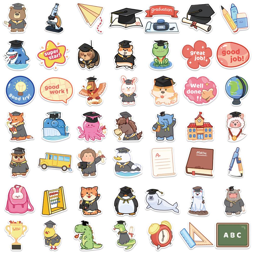 50 Preschool Graduation Season Graffiti Stickers Decorate Guitar Suitcase DIY Waterproof Stickers