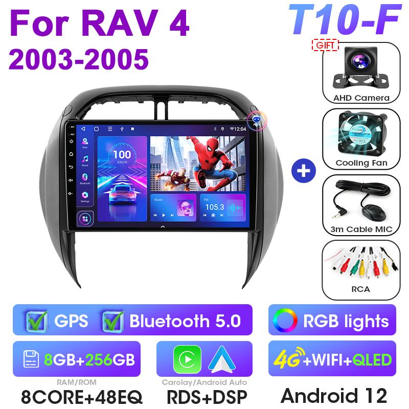 2 Din Android 12 автомобильное радио для Toyota RAV4 RAV 4 2003 -2005 мультимедийный видеоплеер GPS 4G Carplay Авто Стерео RDS DVD Головное устройство