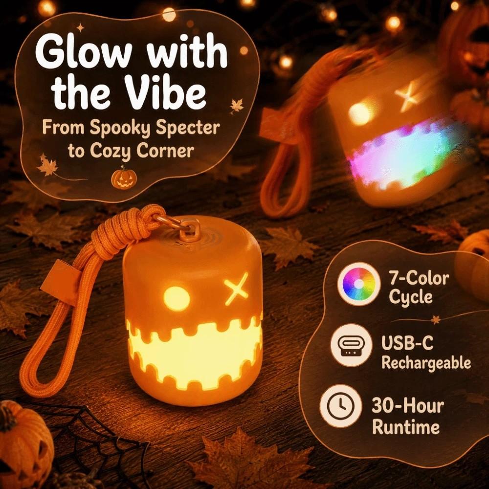 Multicolor Halloween Pumpkin Nightlight Lightweight Color-Changing LED LED Decor Lamp Pull-On Cord Switch Built-In LED