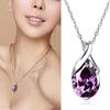 Women's Purple Teardrop Pendant Chain Choker Necklace Noble Jewelry Gift