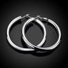 925 Silver Large Hoop Earrings Women Big Round Circle Earring