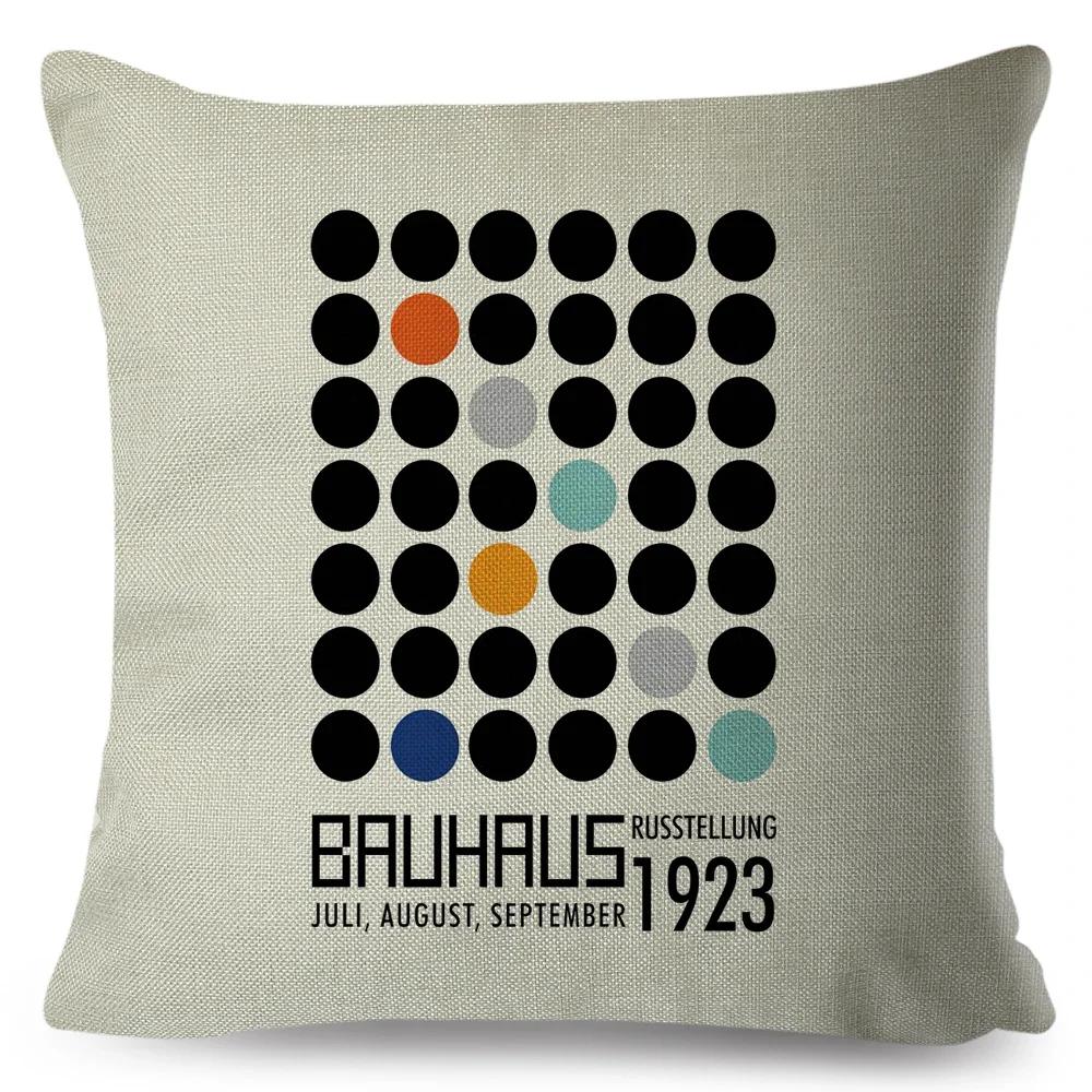 Nordic Polyester Throw Pillow Case for Sofa Minimalist Color Block Double Print Cushion Cover Decor Bauhaus Modern Pillowcase