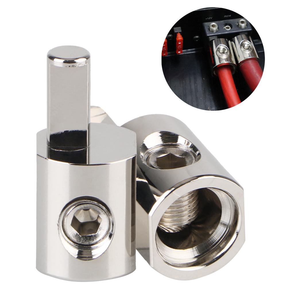 Автомобильный аудио силовой заземляющий провод клеммный адаптер входной адаптер 1/0 AWG к 4 AWG модифицированный усилитель мощности 2 шт. кольцевые клеммы