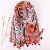 Брендовый дизайнерский женский шарф, теплый принт, пляжный саронг, шали, роскошные хлопковые и льняные банданы, мусульманский хиджаб, женские шарфы с кисточками, парео