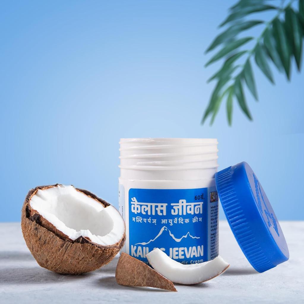 Kailas Jeevan Multipurpose Ayurvedic Cream 60g Pack of 1 | Natural Skin Nourishment for Dryness, Cracked Heels, Wrinkle Care, Soothing Relief