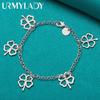 925 Sterling Silver Four Leaf Clover Bracelet Fashion Charm Jewelry