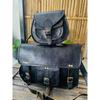 Genuine Vintage Black Leather Messenger Bag Shoulder Laptop ( Gift For Girlfriend BAG Size - 9 X 7 X 3 In )