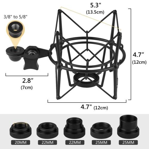 Geekria for Creators Microphone Shock Mount Compatible with Rode NT-USB, NT1-A, NT2-A, NT1000, NT2000, Procaster, and K2, Anti-Vibration Suspension Ad