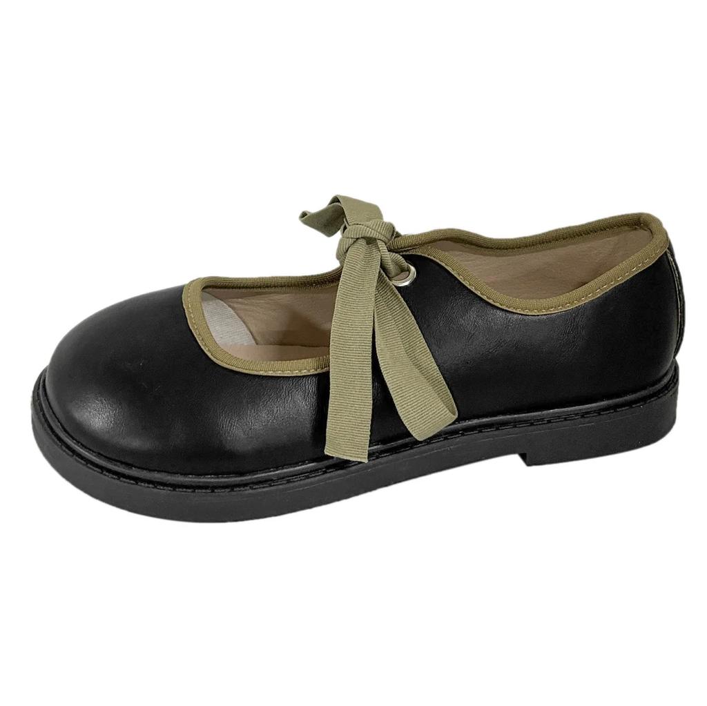 Французские туфли с коротким носком, коричневые, с круглым носком, на плоской подошве, женские винтажные туфли Мэри Джейн, повседневные студенческие кожаные туфли на шнуровке