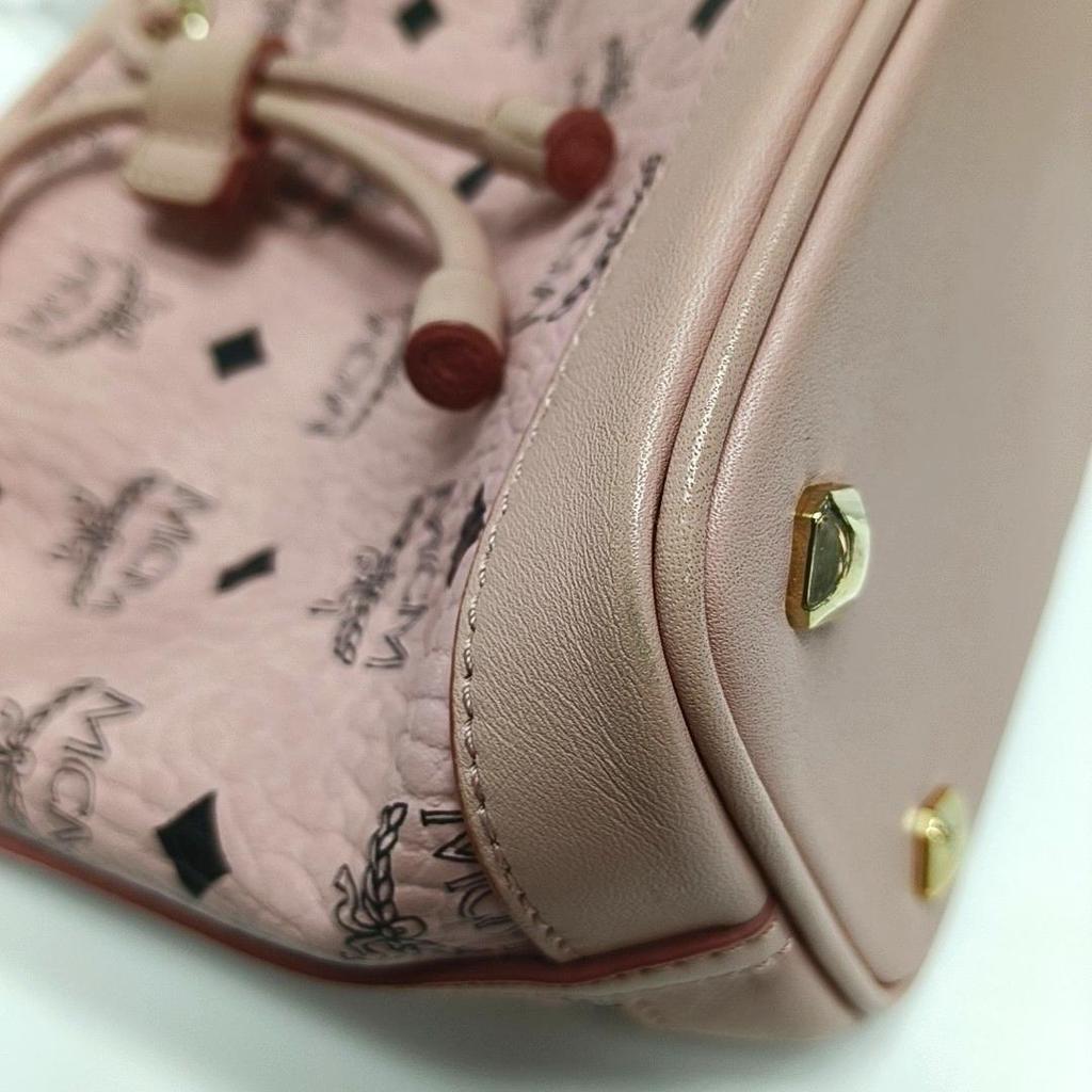 [Pre-Owned] Zoo Series Visetos Allover Print Cute Rabbit Drawstring Leather Crossbody Bag - Very Good #U2DBOX