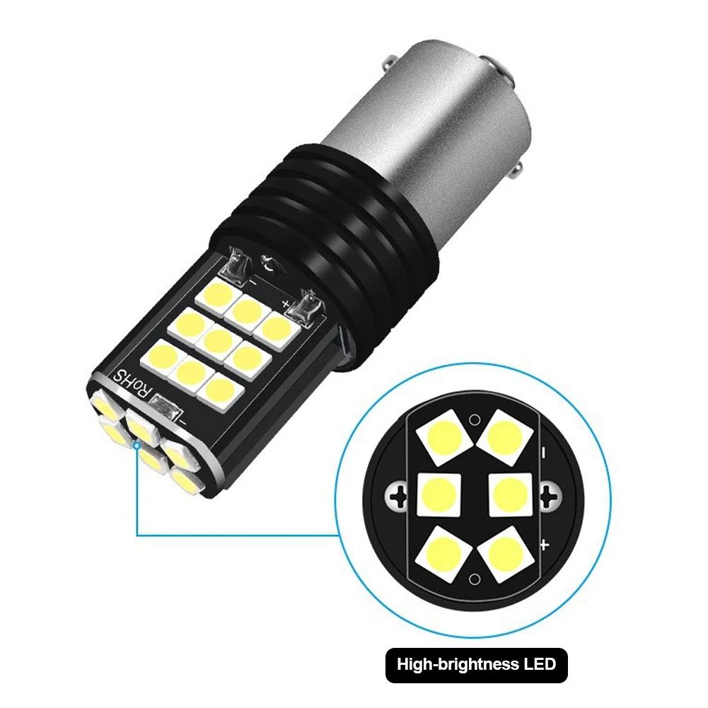 Автомобильные светодиодные фонари заднего хода, стоп-сигналы, указатели поворота, белые, красные, светодиодные лампы BA15S, 1156, 1157, 7440, BAY15D, лампы 3030