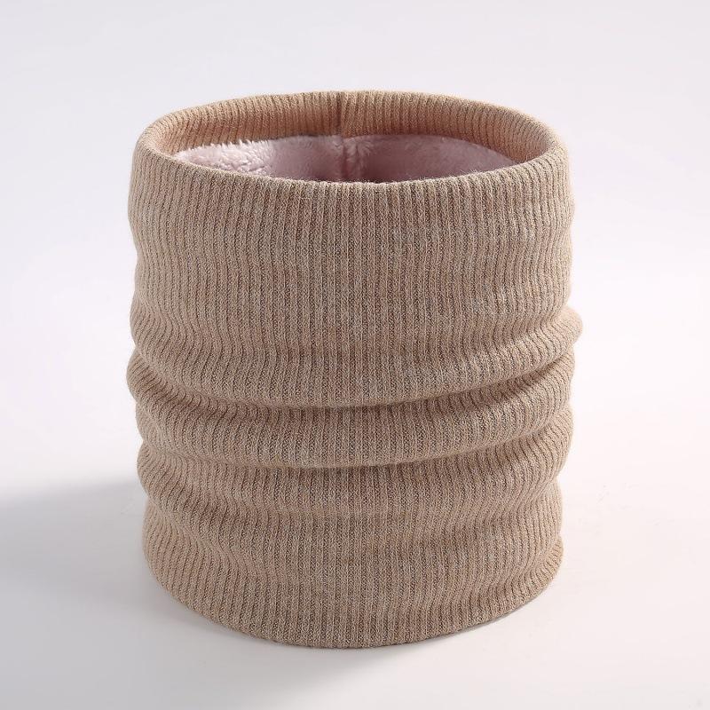 Winter Knitted Neck Cover Outdoor Warm Neck Cover Solid Color Men's and Women's Double-layer Pullover and Velvet Scarf