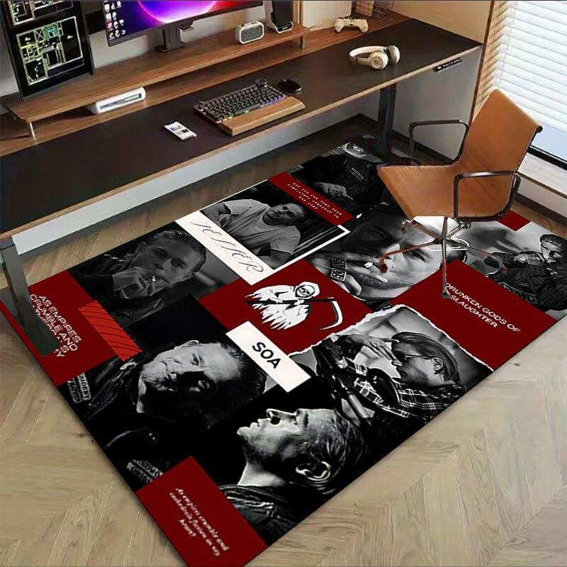 1pc Sons of Anarchy themed Office Carpet Chair Mats - durable polyester rug for home theater, office, dorm room decor - tA84