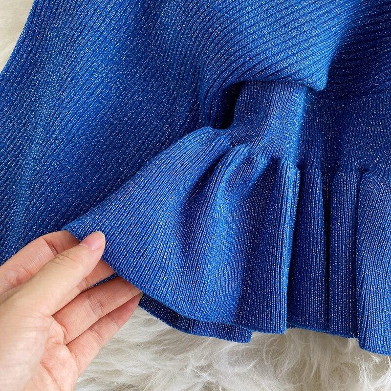 RUGOD Весенний новый яркий шелковый вязаный топ с v-образным вырезом и длинными рукавами, модный темпераментный короткий универсальный топ с тонкой спинкой и длинным рукавом