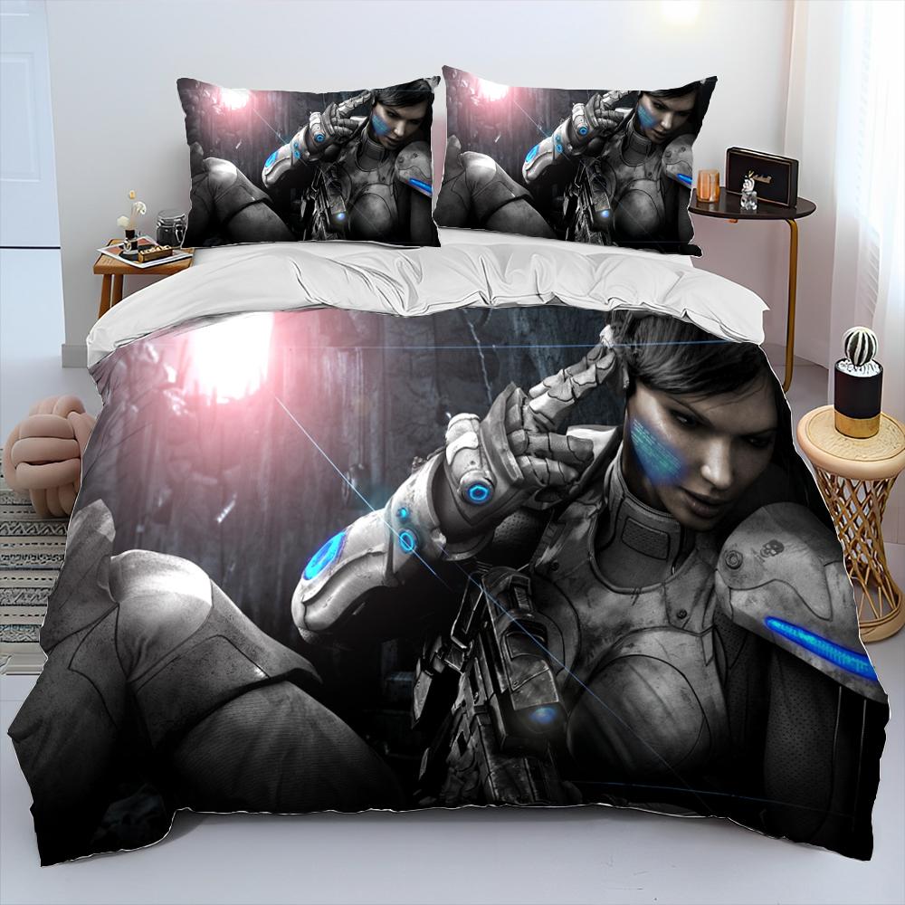 StarCraft Игровой Геймерский ПК Мультяшный Одеяло Постельное Белье Комплект, Пододеяльник Постельный Комплект Покрывало Наволочка, Большой Королевский Размер Постельное Белье Комплект Ребенок