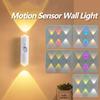 Magnetic Motion Sensor Night Light Rechargeable Smart RGB Gradient Wall Lamp for Bedroom Bathroom Closet Garden