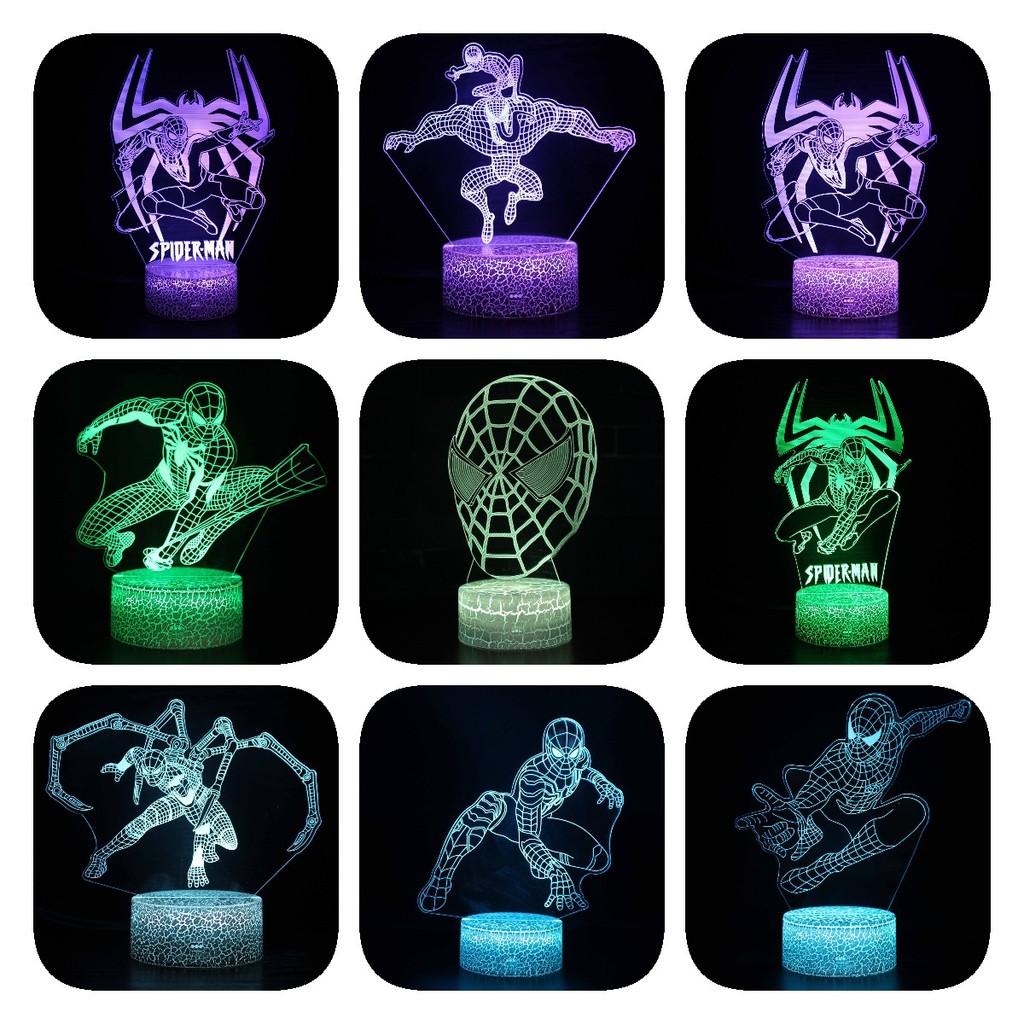 Spider-man 3d Led Night Light Modern Home Bedroom Decoration With Remote Control