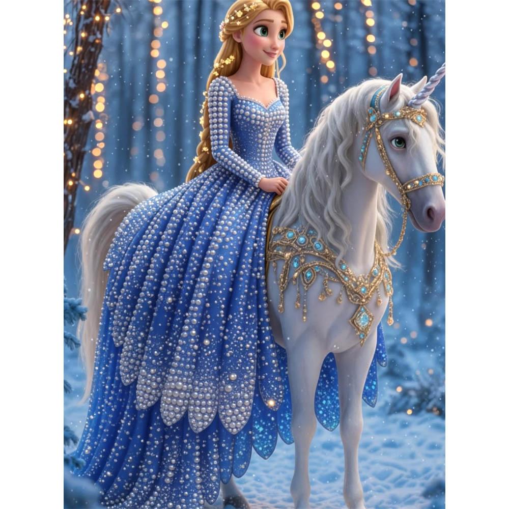 Disney Жемчужная живопись Рапунцель Единорог Снежный лес Креативное искусство 5D Жемчучная вышивка Набор для вышивания крестиком Ручная работа DIY Декор для дома и комнаты Подарок