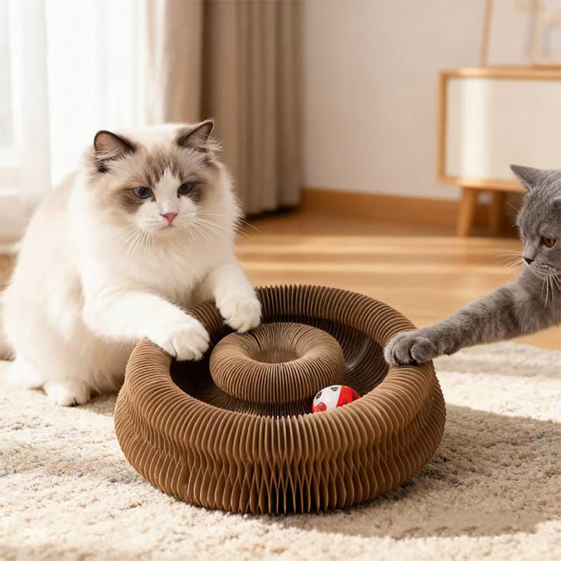 Складная игрушка-клубок для кошек, волшебный орган, когтеточка из перерабатываемого картона, когтеточка-домик, интерактивная когтеточка