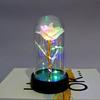 Eternal Rose Decor Compact Glass Dome Night Light Table Decor Night Light Soft Led Lighting Gold Foil Rose Gift For Bedroom