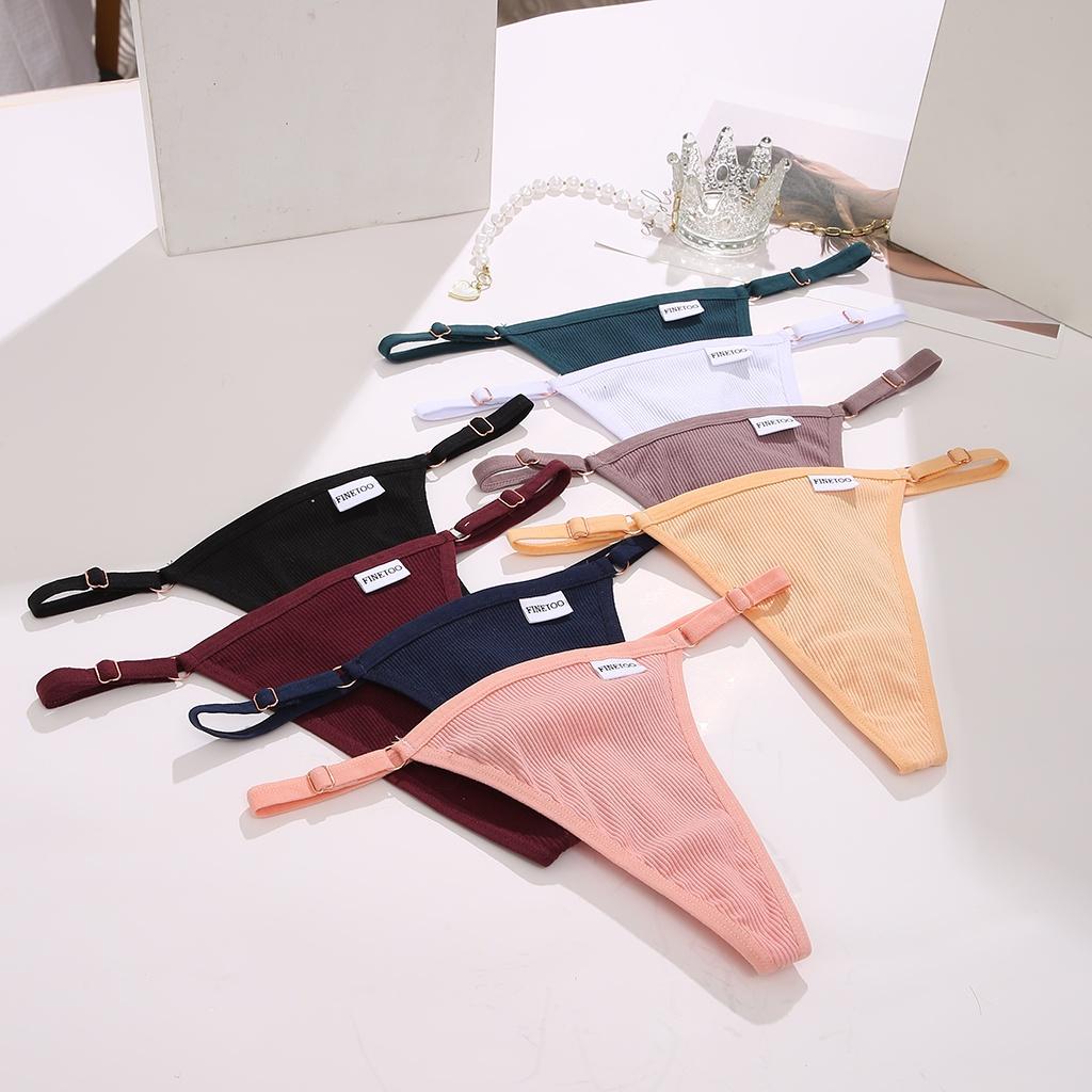 FINETOO Thong For Women Adjustable Panties Sexy Underwear