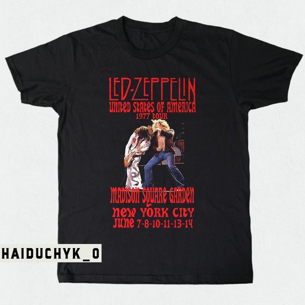 Led Zeppelin Североамериканский тур 1977 года Унисекс Черная футболка Размер S-5XL Унисекс Футболка
