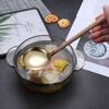 27cm Stainless Steel Cooking Spoon With Wood Long Handle Wooden Ladle Slotted Spoon with Holes for Cooking Soup Serving Spoons