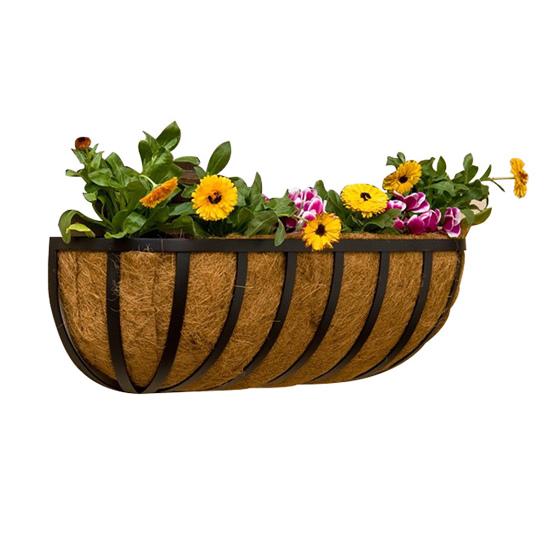 Подкладка для цветочной корзины из кокосового волокна, экологически чистая, легко изменяемая форма, прямоугольная оконная коробка, сменная подкладка из натурального кокосового волокна, садовые принадлежности