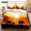 Комплект пододеяльника Atmosphere Green Grass Elephant Постельное белье Микрофибра Сафари Животные Пододеяльник Твин Дабл Декор спальни