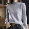 Womens Autumn Winter Knit Sweater With High Neck And Ribbed Design For Casual Wear