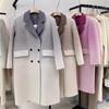 Женское пальто средней длины из двухстороннего кашемира из 100% шерсти с градиентом на осень/зиму 2024