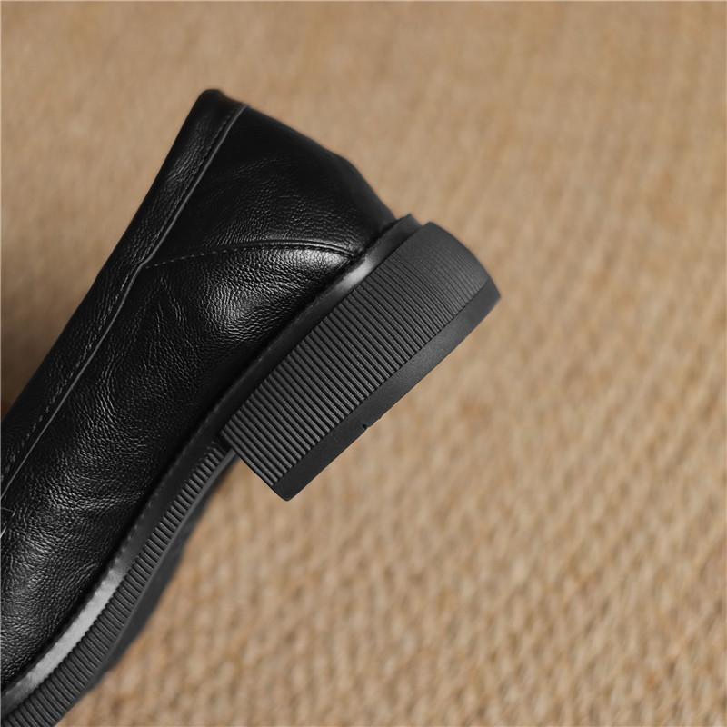 Женские мокасины весна-осень универсальные удобные толстые каблуки низкие повседневные туфли большого размера