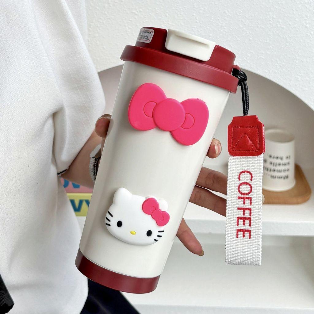 Термокружка Hello Kitty с изоляцией, большой емкости, с трубочкой, для офиса и улицы