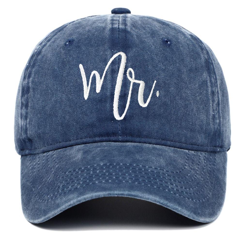 Vintage Mr Mrs Embroidery Caps Adjustable Outdoor Sunscreen Hats Fashion Baseball Cap