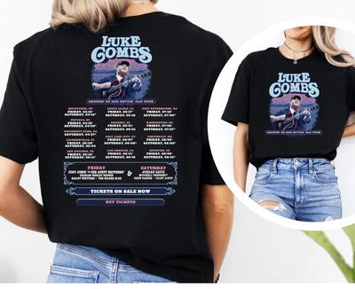 Футболка Luke Combs 2024 Tour Growing Up and Getting Old, Футболка Luke Combs