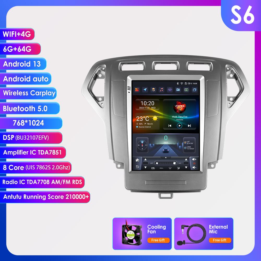 Car Multimedia Player for Ford Mondeo MK4 Galaxy A/C 2007 - 2010 Autoradio Stereo Wireless Carplay 4G 9.7inch 4G DSP 2din Audio