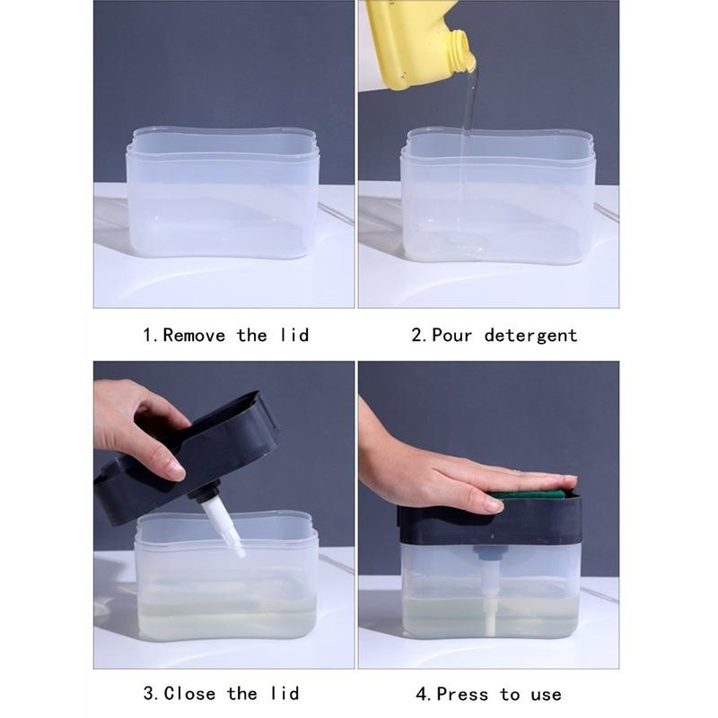 1 комплект кухонного автоматического дозатора моющего средства и жидкой губки для мыла