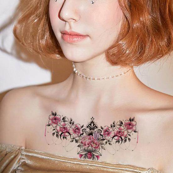 Временная татуировка, цветная, съемная, быстро наносится, прикасается к коже, временный боди-арт, простая в использовании, водонепроницаемая, цветочная татуировка, наклейка для личного использования