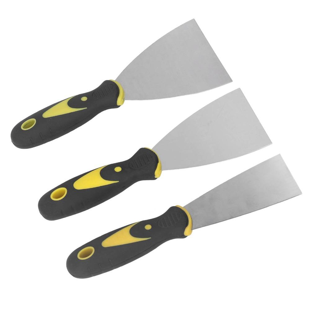 3PCS Wallpaper Scraper Putty Knife Set Stainless Steel Spackle Knife for Patching and Painting