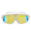 Adult large-frame waterproof anti-fog swimming goggles, large-frame silicone anti-UV electroplated flat-diving goggles