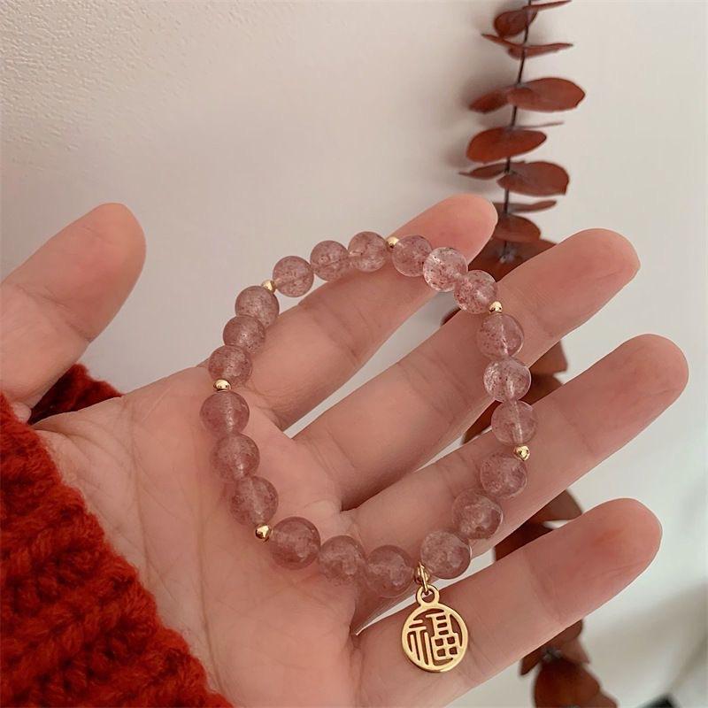 Кулон бренда Berry Crystal Fucai, цепочка из бусин ручной работы, женский талисман для привлечения персикового цвета, удачи и перерождения, кристальные украшения для темпераментной девушки