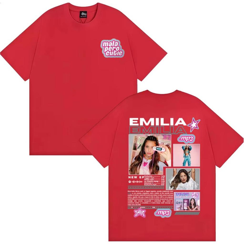 Singer Emilia Mernes MP3 Tour 2026 Graphic T-shirt Men Women Fashion Aesthetic Short Sleeve T Shirts Casual Male Cotton T-shirts
