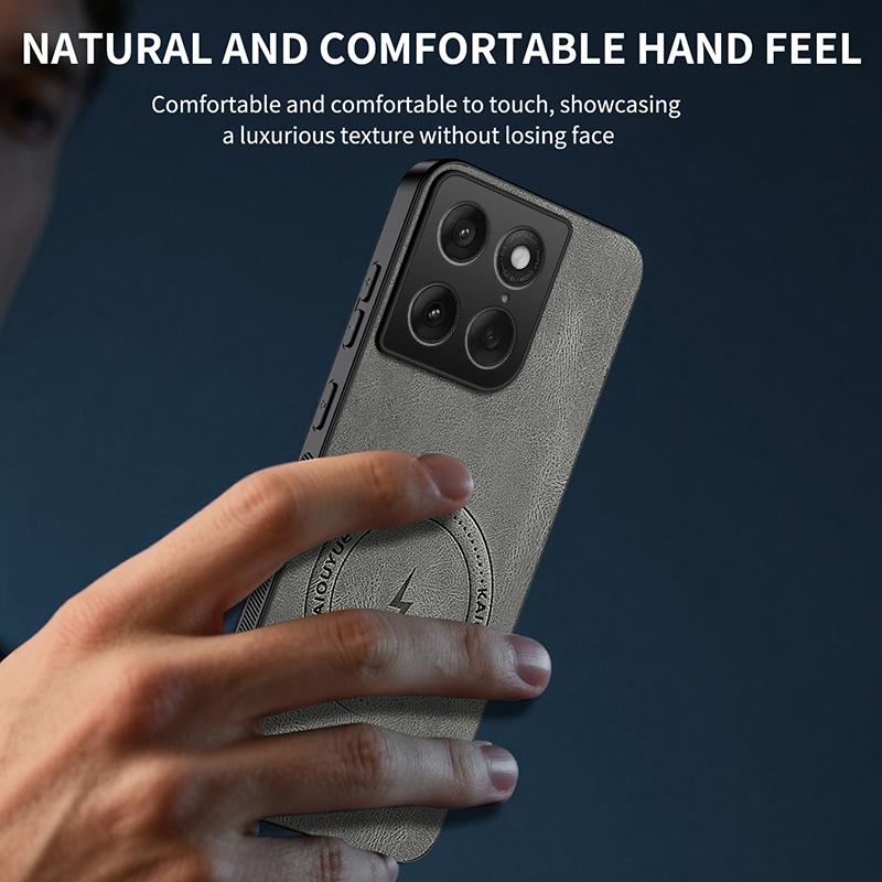 Чехол для Motorola Signature Moto Edge 70 Ultra 5G Магнитный Для MagSafe Текстурированная Napa PU Силиконовая Кожаная Задняя Крышка Бампер