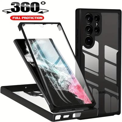 Защитный чехол на весь экран на 360 градусов для Samsung Galaxy S24 Ultra S23 S22 Plus S21FE A52 A54 A53 A14 A13, чехол для телефона