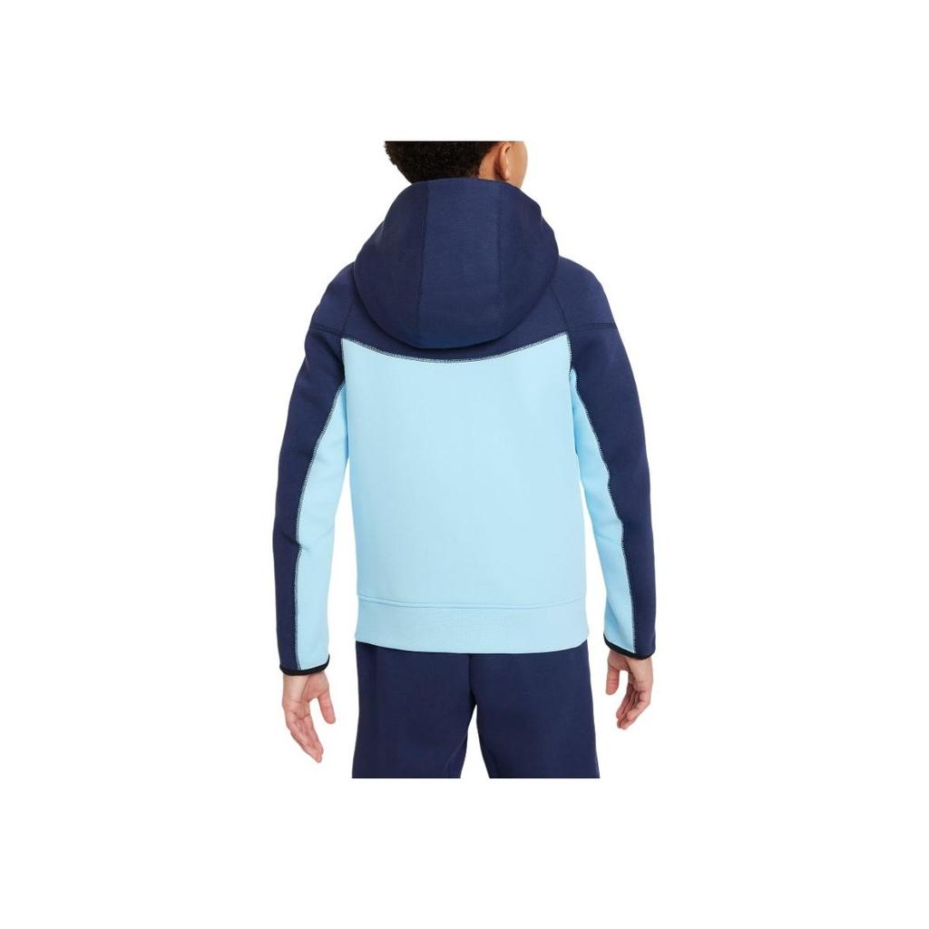 Nike Куртка с капюшоном на молнии во всю длину и детскими топами с цветными блоками и буквенным принтом Синий FD3285-410