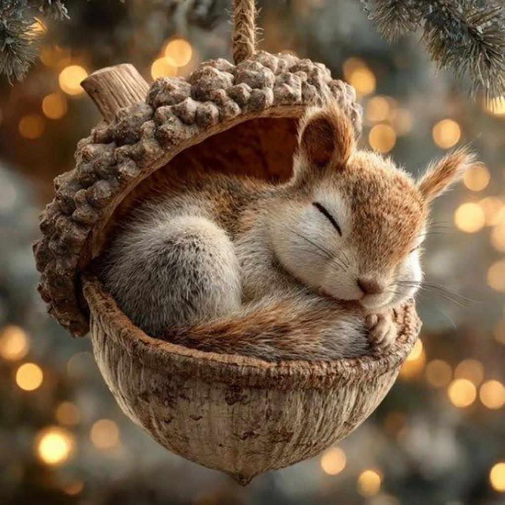 Animal Christmas Ornaments 2D Acrylic Seasonal Decoration Hangable Holiday Decorations for Home Office Living Room Study Garden