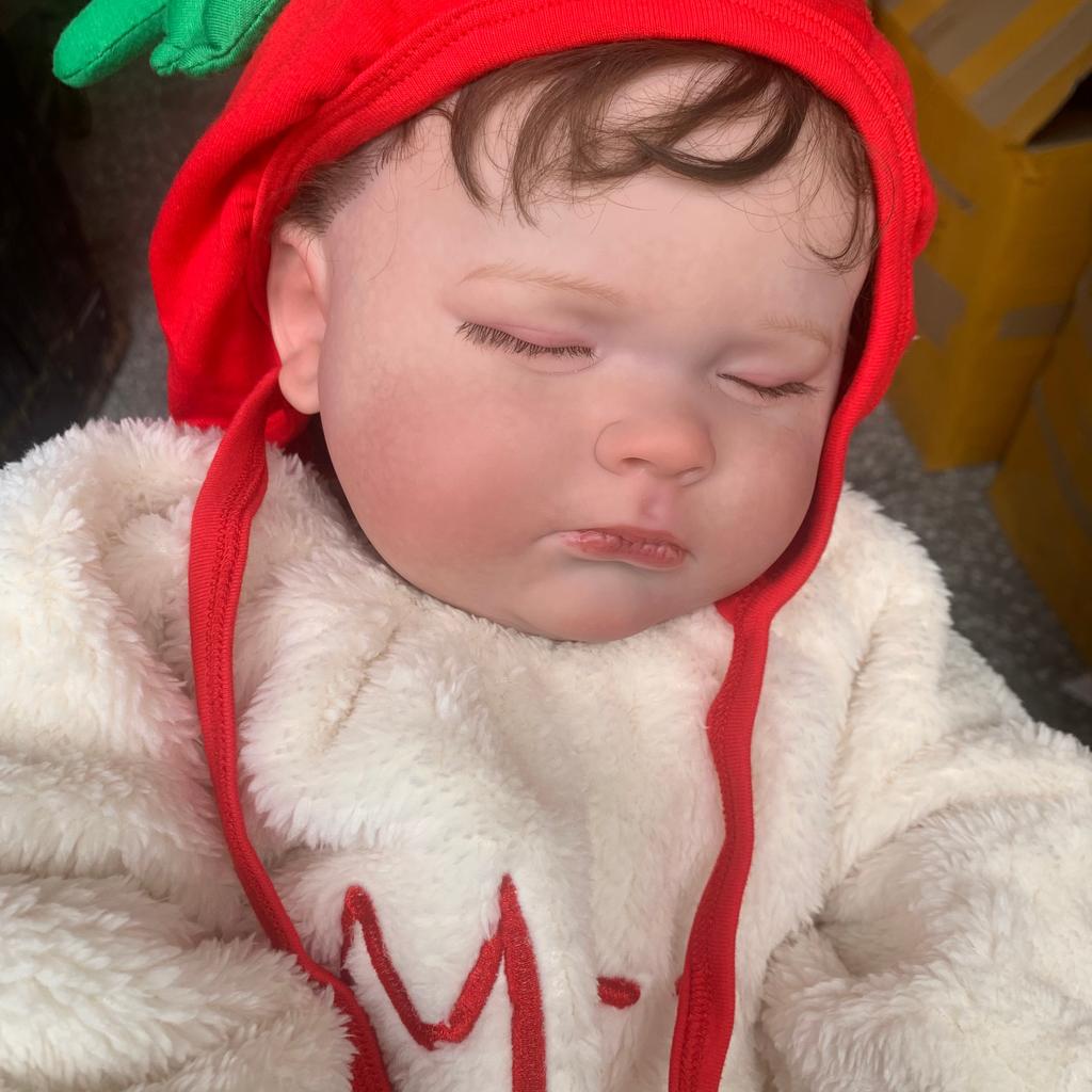 Кукла Reborn Sleeping Boy, 3D кожа, мягкий силикон, 60 см, игрушка с сосудистыми венами, тканевое тело, как настоящее искусство, подарок Bebe