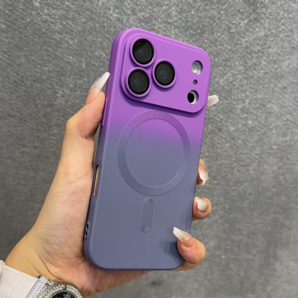Роскошный градиентный мягкий ТПУ чехол для iPhone 17 Air 16E 16 15 14 13 12 11 Pro Max 17Pro iPhone17 Магнитная беспроводная зарядка Полное покрытие
