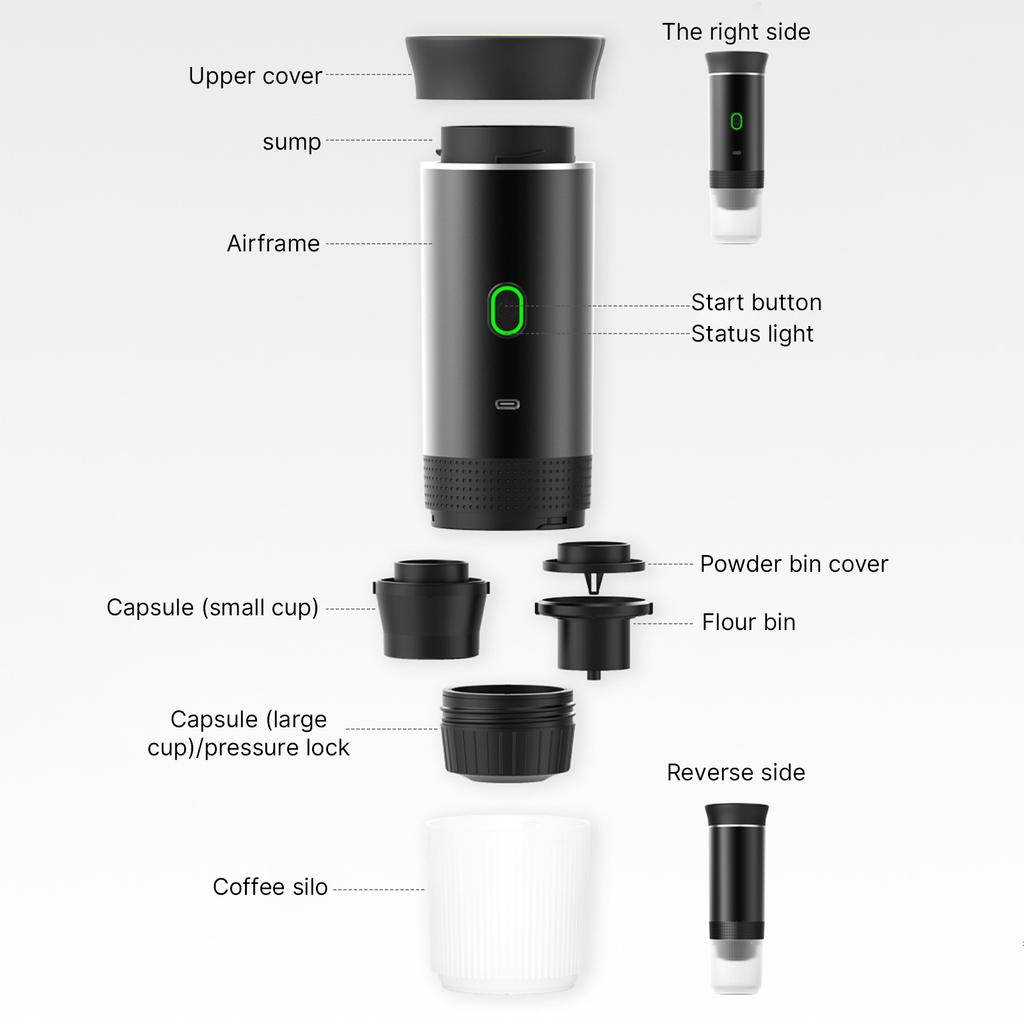 Портативная кофемашина для автомобиля, дома, путешествий, 3 в 1, беспроводная электрическая кофеварка, работающая с капсулой